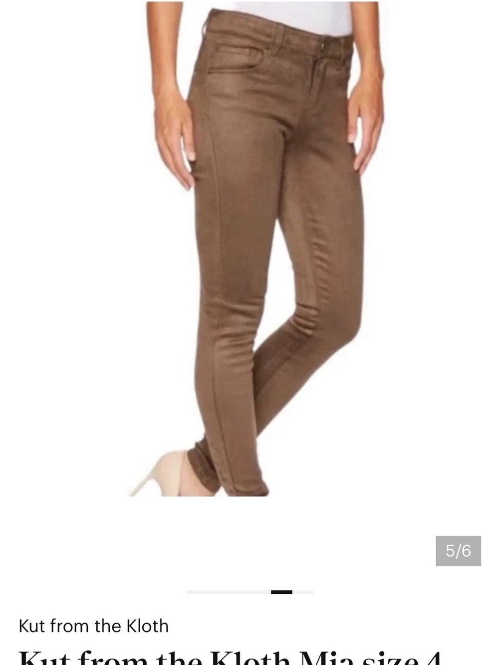 Faux Suede Brown Skinny Jeans Kut from the Kloth, size 4, NWT
